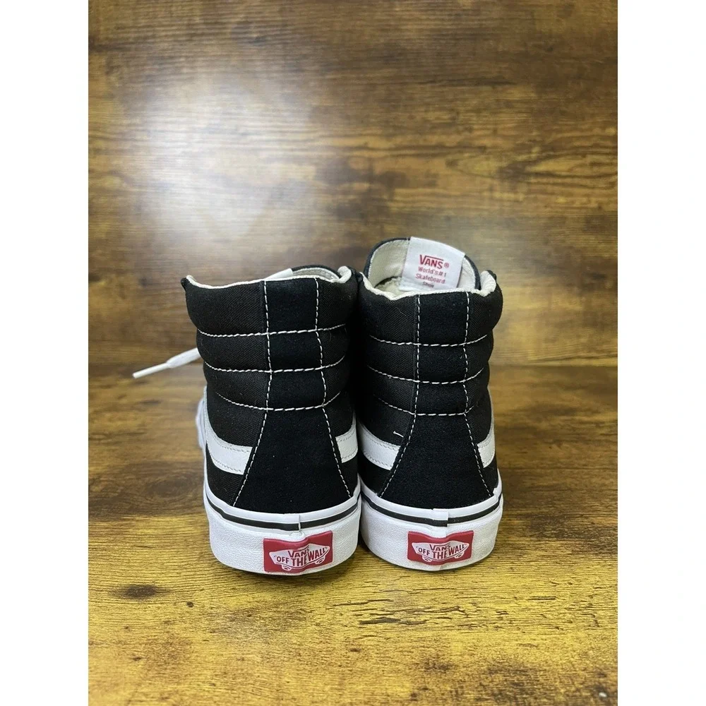 Unisex Sk8-Hi Classic Black White Canvas Skate Shoes Sneakers Size 8 Men-9.5 W - Picture 3 of 9